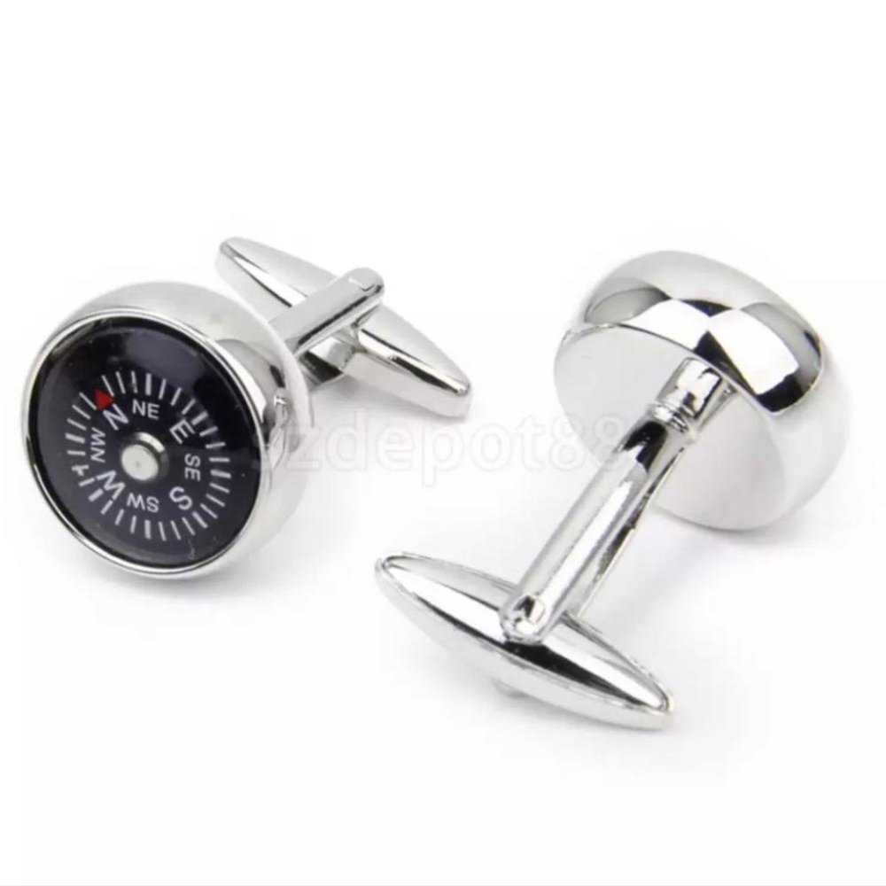 French Shirt Real Working Compass Cuff Links